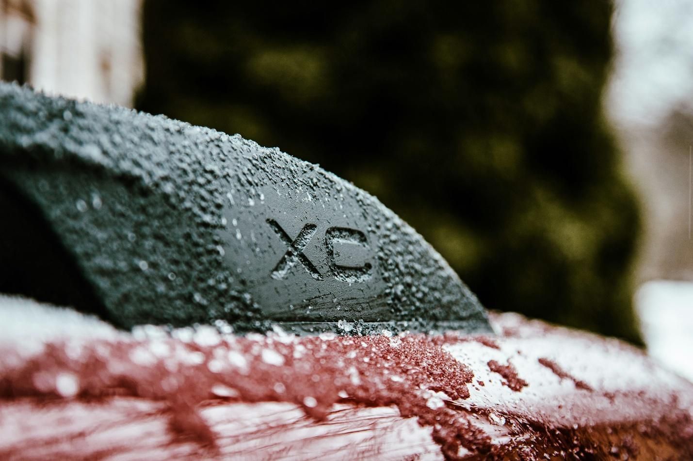 Ice on a roof rack.